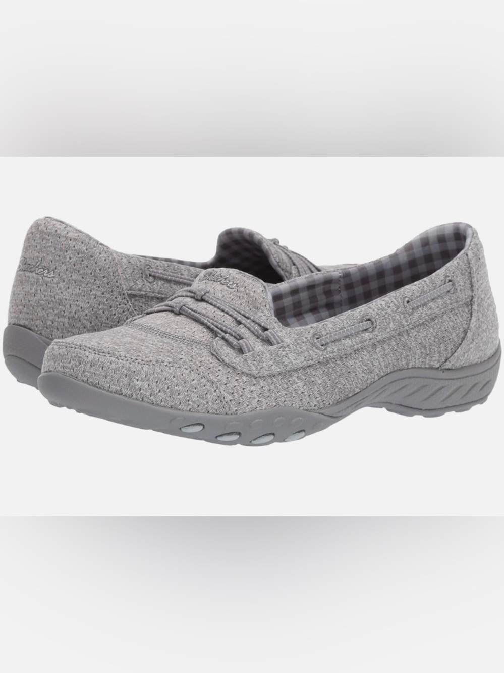 Skechers Women's Gray Knit Slip-On Loafer SZ 6.5